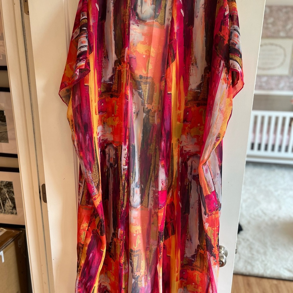 Vibrant Multicolor Swim Coverup